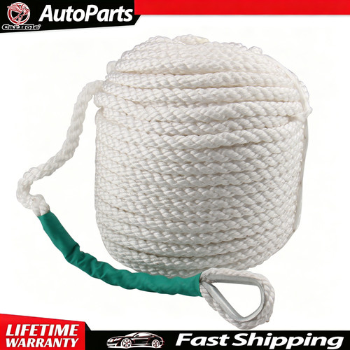 White nylon anchor rope - white, 3