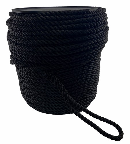 16mm black 3st nylon - black, rope